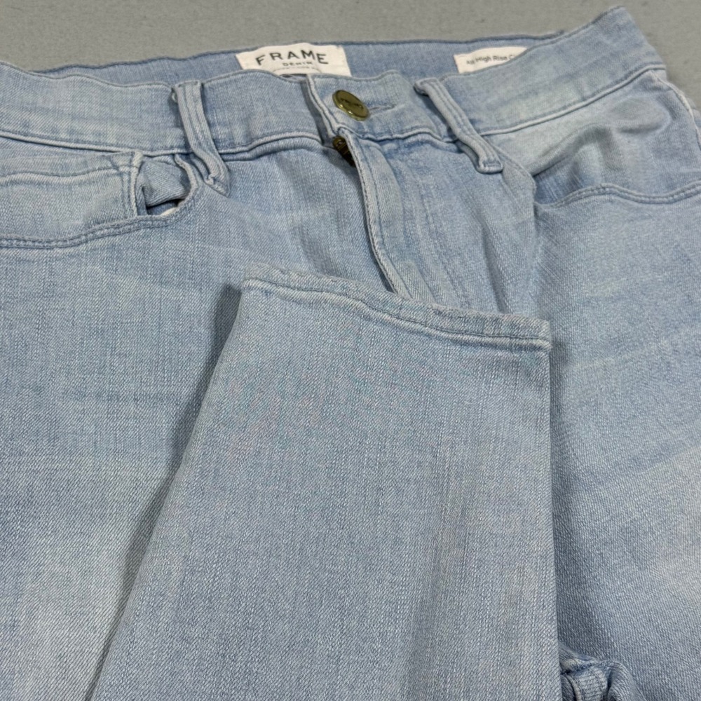 Frame Denim High Rise Skinny Jeans Light Wash Blue Size 28